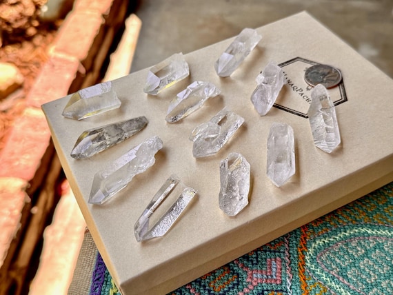 Starbrary Quartz Lot, Tomas Gonzaga Mine, 12 Pcs, Water Clear with Extraterrestrial Star Markings, Corinto, Minas Gerais, Brazil T119