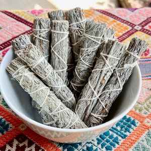 Blue Sage Smudge Bundle, Slim 4&quot; Size, All Natural Blue Sage Smudge Stick, Ethically and Sustainably Harvested