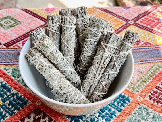 Blue Sage Smudge Bundle, Slim 4" Size, All Natural Blue Sage Smudge Stick, Ethically and Sustainably Harvested