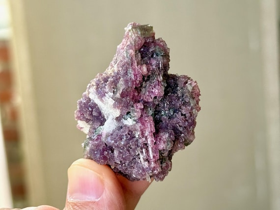 Unicorn Stone, Purple Lepidolite, Pink & Green Tourmaline, 53g, Coronel Murta, Minas Gerais, Brazil A463
