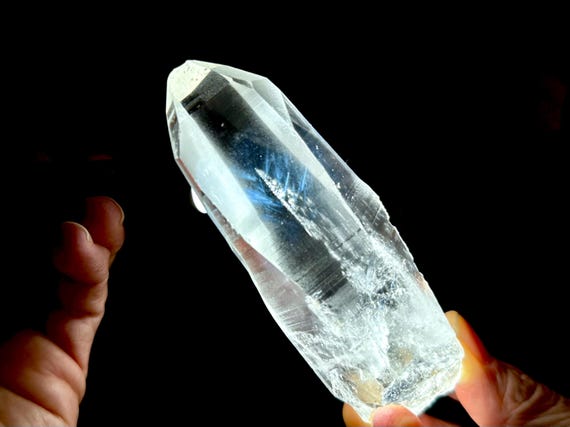 Blue Needle Lemurian Quartz, AAA Water Clear, 185g, New Find, Bahia, Brazil A086