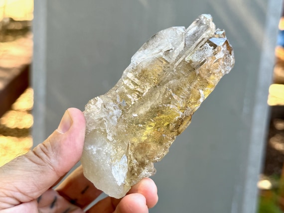 Elestial Citrine, Naturally Etched, 278g, Manifestation & Creativity, Aracuai, Minas Gerais, Brazil V729