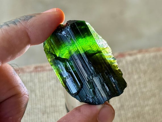 Green Tourmaline, Aricanga Mine, 40g, New Find, São Jose do Safira, Minas Gerais, Brazil T590