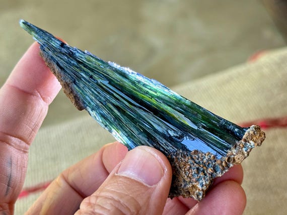 Vivianite with Blue & Green Hues, Natural Formation, 44g, Heart Chakra Crystal for Visualization and Forgiveness, Amazonas, Brazil S543
