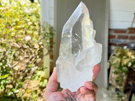 Lemurian Quartz with Brilliant, Water Clear Clarity, 1.6 Kilo, New Find, Mother and Child Formation, Bahia, Brazil W218