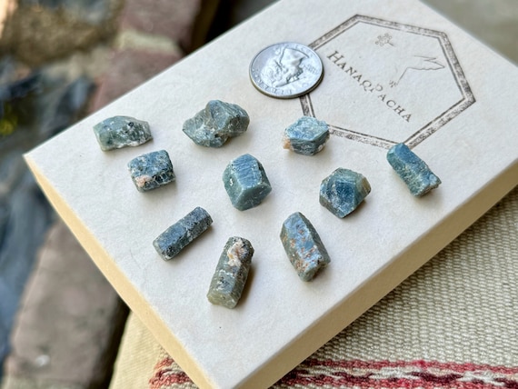 Blue Sapphire Lot, 10 Pieces, Raw Sapphires with Blue and Mild Yellow Hues, Throat Chakra, Third Eye Chakra, Prosperity, Madagascar R295