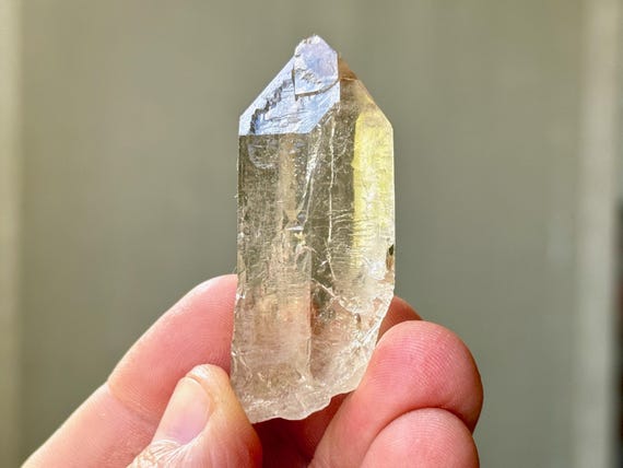 Elestial Citrine, Water Clear with Natural Etchings, 40g, Aracuai, Minas Gerais, Brazil T842