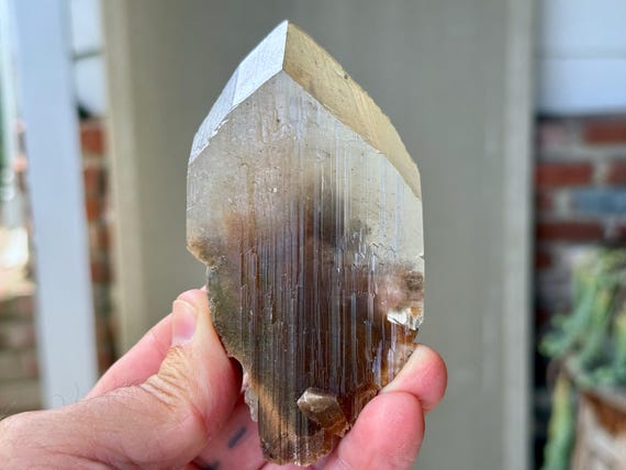 Phantom Selenite, Goethite Inclusion, 158g, Purification & Energetic Cleansing, Bermejillo, Durango, Mexico A660