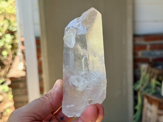 Trigonic Quartz with Record Keepers, Hydrothermally Etched, 503g, Spiritual Transformation, Francisco Sa, Minas Gerais, Brazil W835