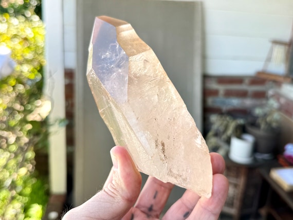 Pink Lemurian Quartz with Starbrary Markings, 780g, Old Find, Serra do Cabral, Minas Gerais, Brazil X992