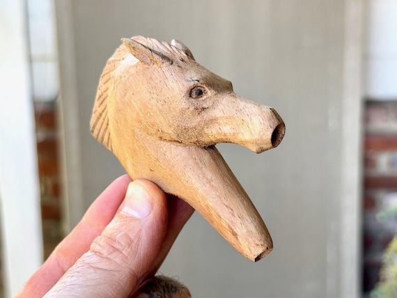 Horse Kuripe, Traditional Shamanic Applicator Pipe, Hand Carved from Solid Tropical Hardwood