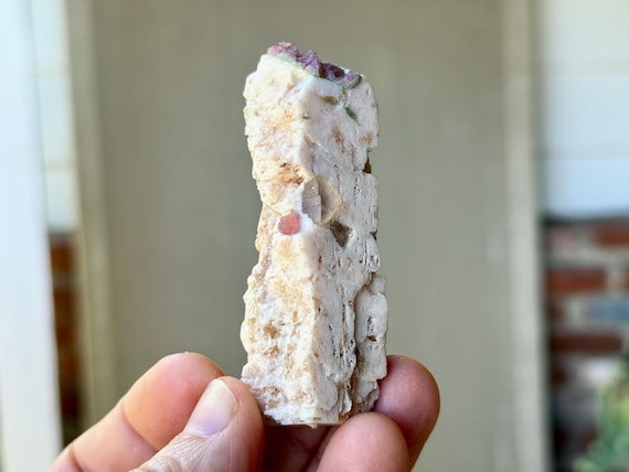 Unicorn Stone, Feldspar with Pink Tourmaline, 52g, Astral Travel & Heart Healing, Coronel Murta, Minas Gerais, Brazil A123