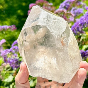 Himalayan Cathedral Quartz, Water Clear, 1.7 Kilo, High Altitude Crystal with White Frost Inclusions, India W127
