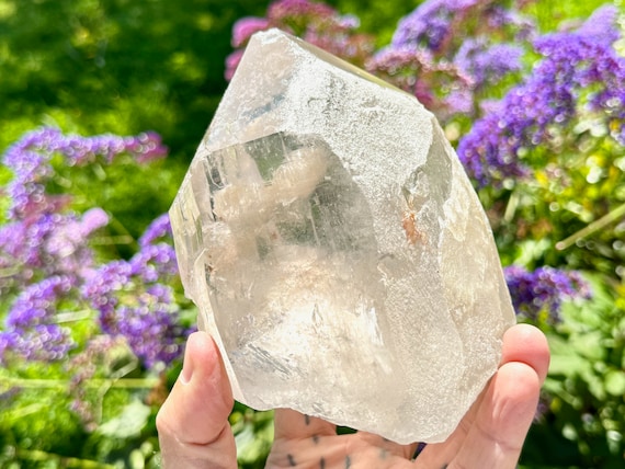 Himalayan Cathedral Quartz, Water Clear, 1.7 Kilo, High Altitude Crystal with White Frost Inclusions, India W127