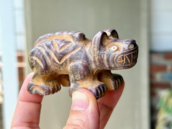 Carved Stone Jaguar, Andean Stone Puma Figurine, Hand Carved from Native Stone from Apu Ausungate, Peru's Sacred Valley