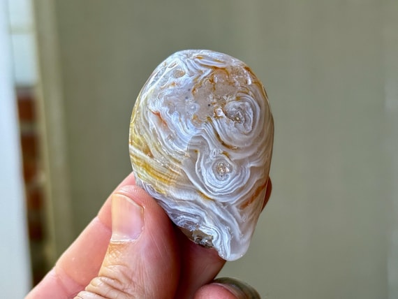 Enhydro Ocean Agate with Ancient Moving Water, 58g, Rare Find, Earth and Water Elements, Stability and Self-Reliance, Brazil A366