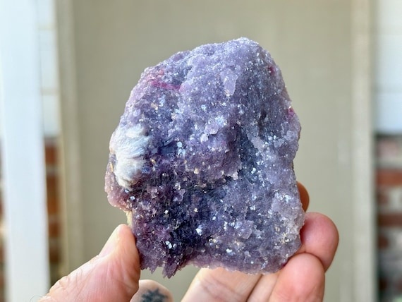 Purple Lepidolite with Pink Tourmaline, Unicorn Stone, 257g, Heart Healing, Calming Energies, Coronel Murta, Minas Gerais, Brazil V180