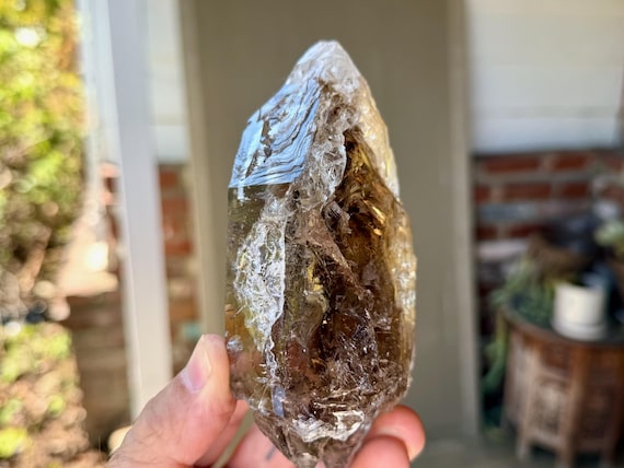 Smoky Elestial Phantom Quartz, Double Terminated, 615g, New Find, Aracuai, Minas Gerais, Brazil V681