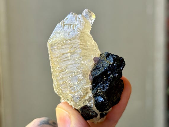 Citrine with Blue Tourmaline, 82g, Creativity, Manifestation & Expression, Coronel Murta, Minas Gerais, Brazil A673