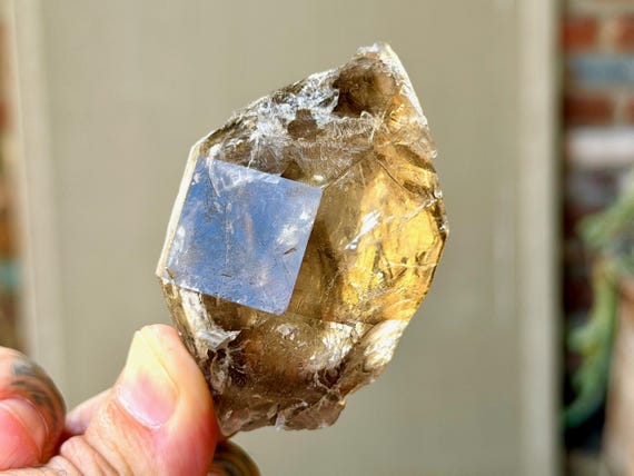 Smoky Elestial Phantom Quartz, Double Terminated, 115g, New Find, Aracuai, Minas Gerais, Brazil B360