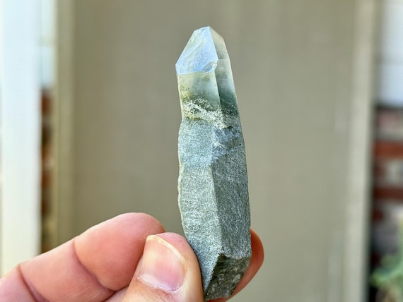 Green Chlorite Phantom Quartz, 30g, Old Find, Heart Chakra & Purification, Skardu, Pakistan A740