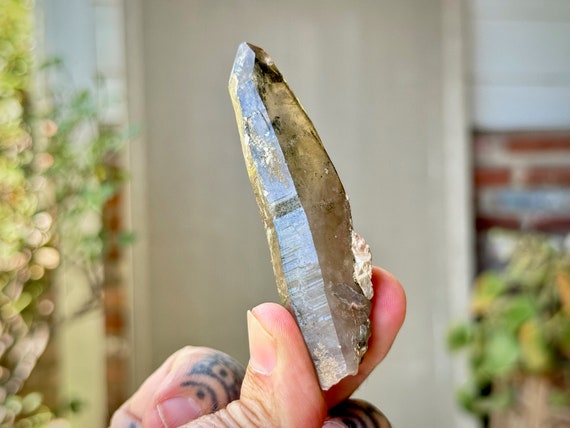 Smoky Cathedral Quartz with Mossy Inclusions, 52g, New Find, Grounding and Protection Crystal, Root Chakra, Nigeria R050