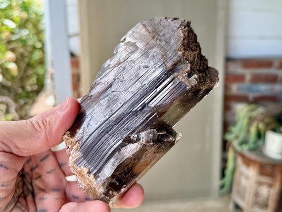 Phantom Selenite with Goethite Inclusion, 460g, Purification & Energetic Cleansing, Bermejillo, Durango, Mexico V405