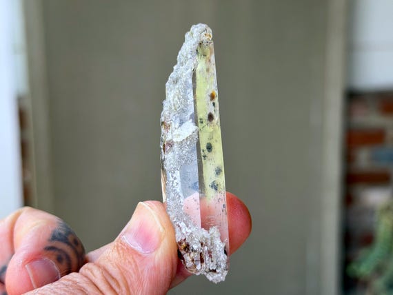 Seraphinite Quartz, Green Clinochlore Inclusions, Water Clear, 28g, New Find, Diamantina, Minas Gerais, Brazil A842