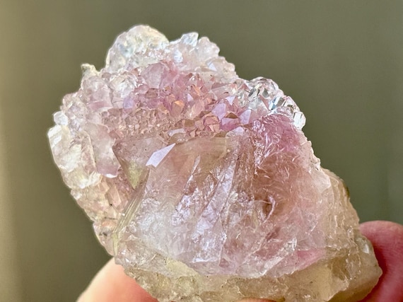 Canga Rose Quartz & Citrine, 81g, New Find, Crystallized Rose Quartz, Divine Feminine, Taquaral, Brazil V008