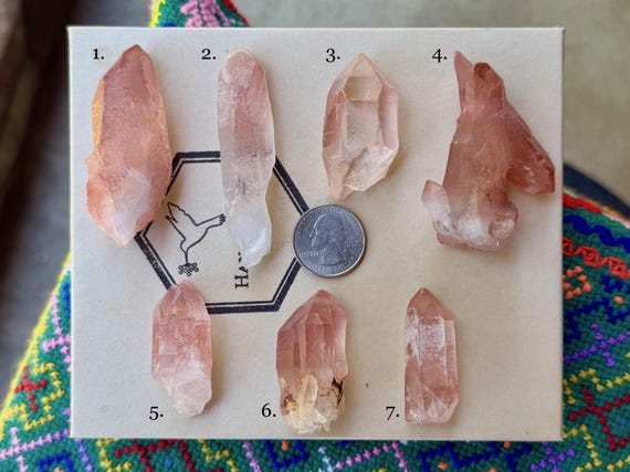Scarlet Temple Pink Lemurian Quartz, Choose ONE of Seven, Original Find, Diamantina, Minas Gerais, Brazil B086