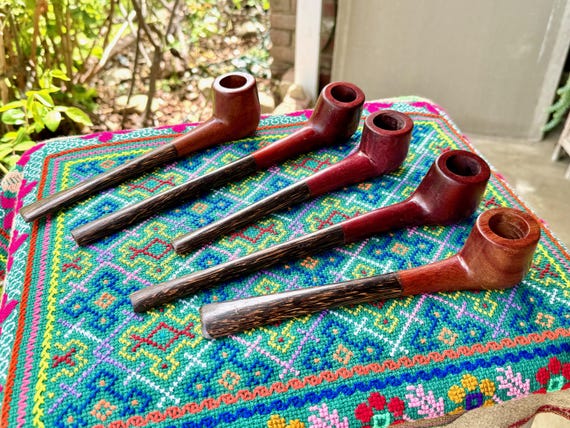Shaman Pipe, Traditional Hand-Carved Wooden Tobacco Pipe for Shamanic Ceremony, Handmade in Pucallpa, Peru