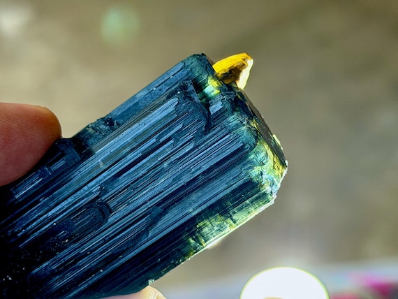 Bicolor Tourmaline with Trigons, Blue & Green Tourmaline, 105g, Taquaral, Minas Gerais, Brazil B415