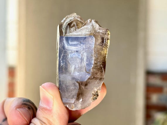 Smoky Enhydro Quartz, Multiple Active Water Bubbles, 79g, Brandberg Quartz, Goboboseb Mountains, Namibia S607