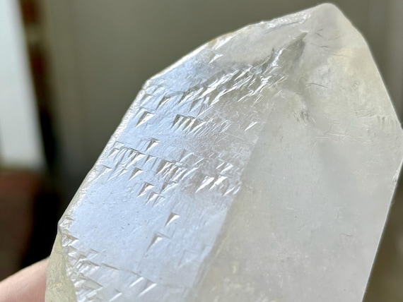 Trigonic Dissolution Quartz, Self-Standing, 1.1 Kilo, Spiritual Evolution & Transformation, Francisco Sa, Minas Gerais, Brazil V119