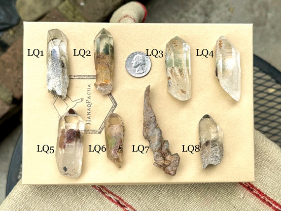 Lodolite Phantom Quartz, Select ONE of Eight, Crystals with Colorful Garden Inclusions, Corinto, Minas Gerais, Brazil R023