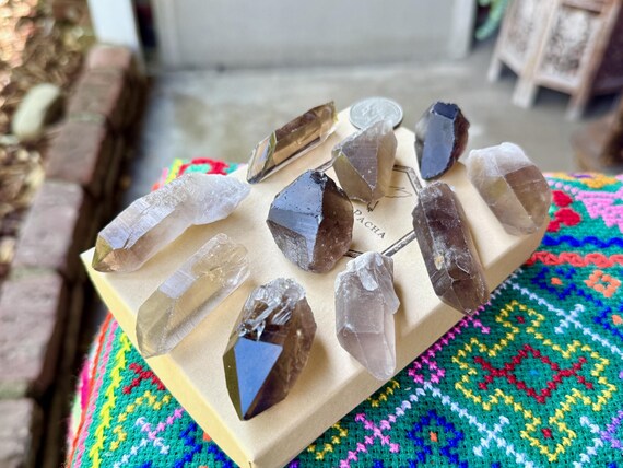 Smoky Lemurian Quartz Lot, All Natural, 10 Pcs, Bahia, Brazil T874
