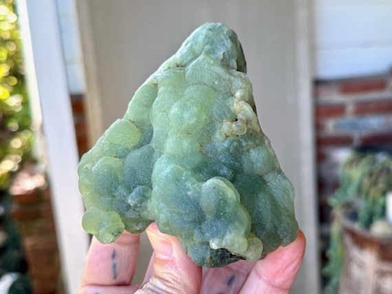 Prehnite with Green Epidote, Self-Standing, 548g, Natural Botryoidal Formation, Lucid Dreaming, Extraterrestrial Contact, Mali V186