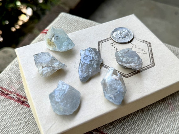 Indicolite Quartz Lot, 6 pieces, Old Find, Blue Tourmaline in Double Terminated Quartz, Throat and Third Eye Chakra, Afghanistan R067