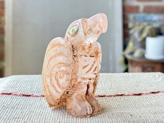 Quartz Crystal Eagle, Hand Carved Andean Animal Totem Statue, Handmade by Artist Ruben Layme in Peru's Sacred Valley