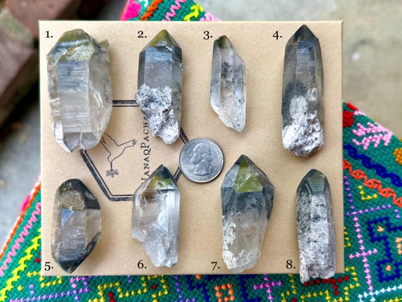 Black Phantom Lemurian Quartz, Choose ONE of Eight, Detoxification & Purification, Bahia, Brazil B107