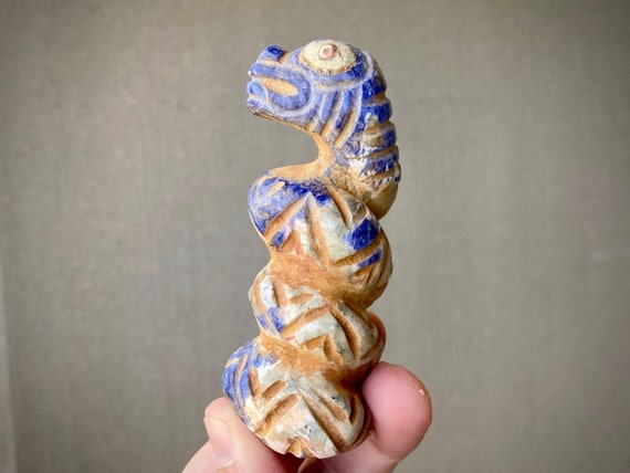 Incan Crystal Serpent by José Aguilar, Carved Stone Snake for Plant Medicine Altar, Peruvian Shamanism, Incan Replica Artifact