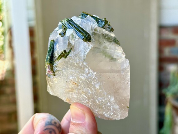 Green Tourmaline Quartz, Aricanga Mine, 230g, Purification & Increased Energy Flow, Minas Gerais, Brazil X674