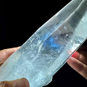 Blue Needle Lemurian Quartz with Time Link, 1.7 Kilo, AAA Water Clear Crystal, Bahia, Brazil W567