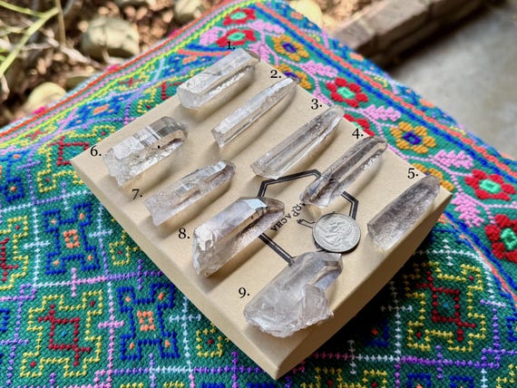 Sirian Starbrary Quartz, Choose ONE of Nine, Water Clear Quartz with Extraterrestrial Glyphs, Corinto, Minas Gerais, Brazil A304