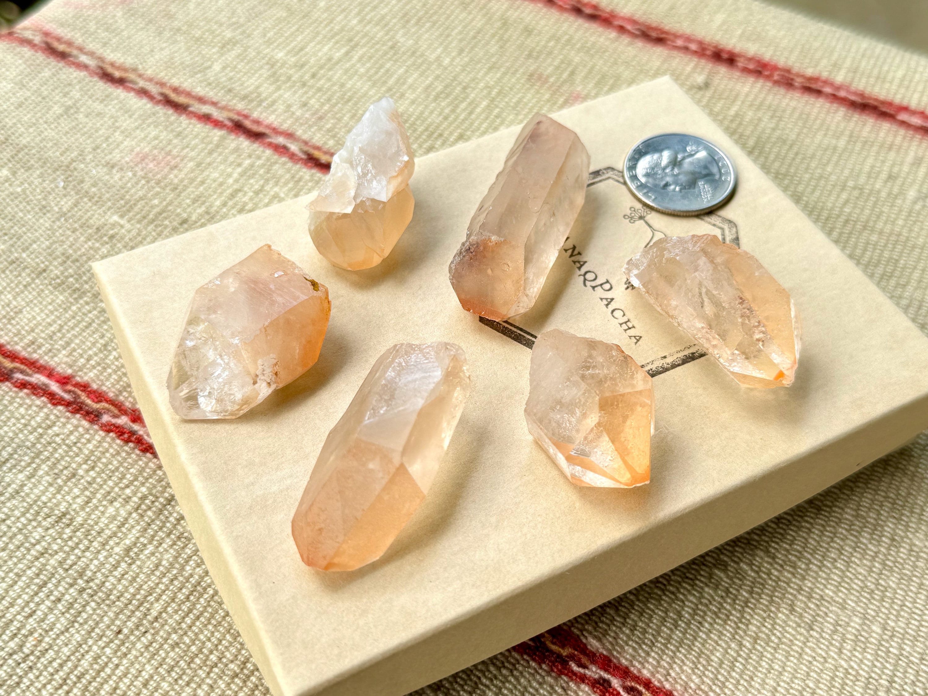 Tangerine Quartz Lot, 6 Pieces, Natural Tangerine Quartz with Beautiful Orange Hues, Sacral
