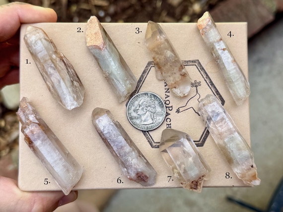 White Amphibole Quartz, Choose ONE of Eight, Third Eye & Crown Chakra, Guardian Angels, Diamantina, Minas Gerais, Brazil B057