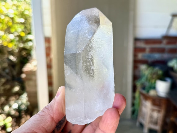 Trigonic Dissolution Quartz, White Phantoms, 428g, New Find, Spiritual Evolution & Transformation, Francisco Sa, Minas Gerais, Brazil V273