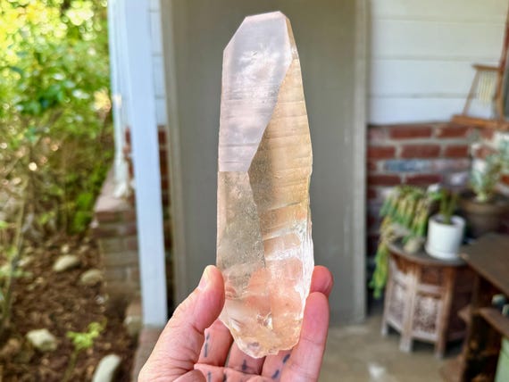 Pink Lemurian Quartz, AAA Water Clear, 1.3 Kilo, New Find, High-Grade Lemurian, Cristalina, Goias, Brazil W917