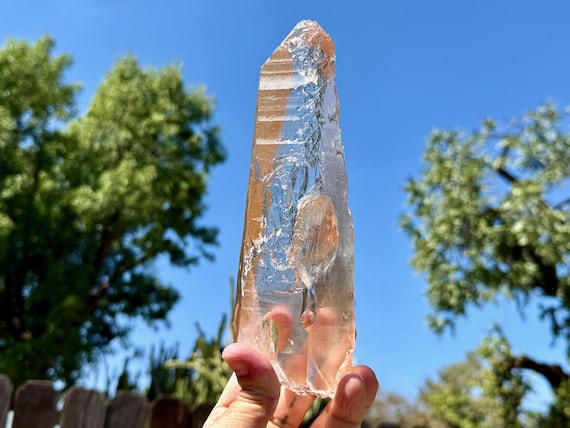 Lightning Strike Pink Lemurian Quartz, Water Clear, 898g, Rare Find, Amplify Prana & Chi, Goias, Brazil V052
