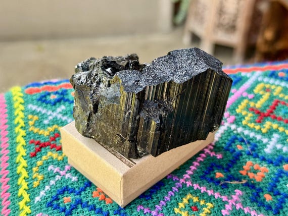Black Tourmaline, Self-Standing & Fully Terminated, 184g, Root Chakra, Grounding and Protection, Aracuai, Minas Gerais, Brazil V350
